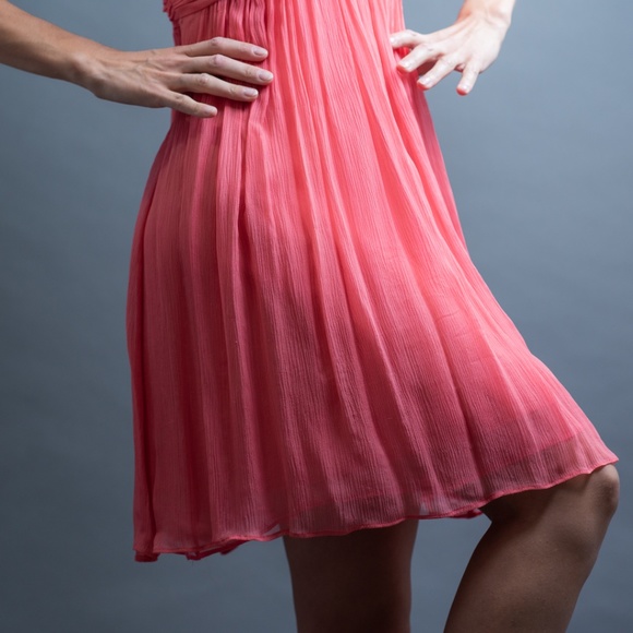 BCBG MaxAzria Summer Dress Size 4 Low Cut Pink - Picture 2 of 7